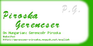 piroska gerencser business card